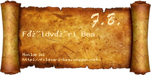 Földvári Bea névjegykártya
